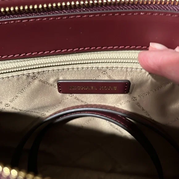 Michael Kors Burgundy and Gold Satchel - Picture 13 of 13